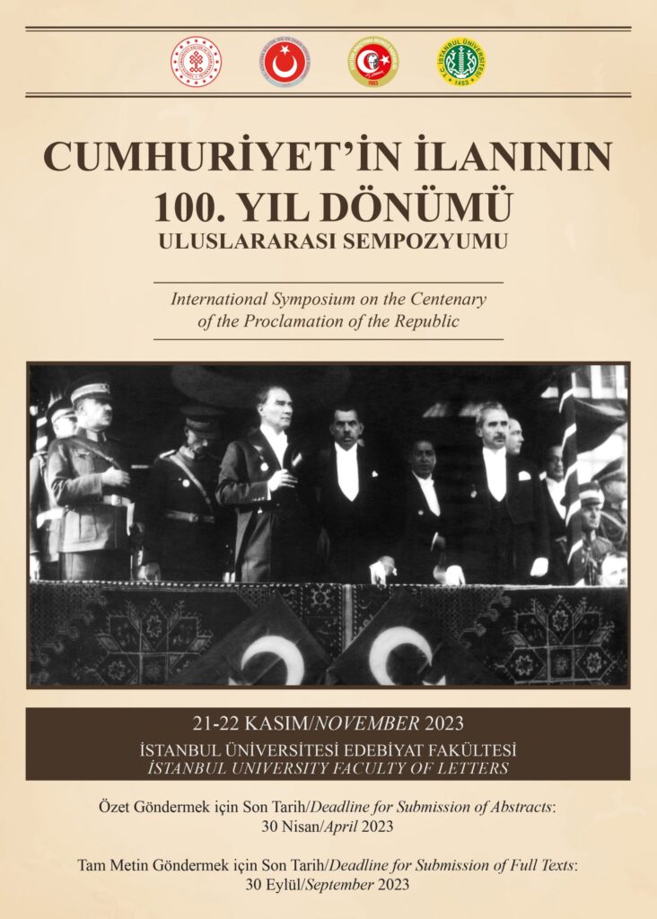International Symposium on the Centenary of the Proclamation of the Republic 21-22 November 2023 ISTANBUL
