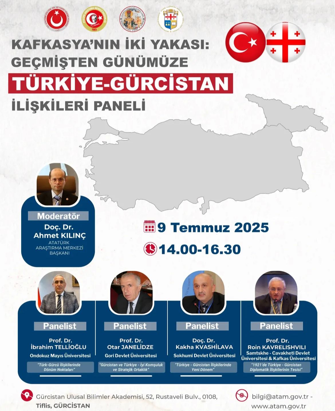 Gürcistan’da “Kafkasya’nın İki Yakası: Geçmişten Günümüze Türkiye-Gürcistan İlişkileri Paneli” düzenlenecektir