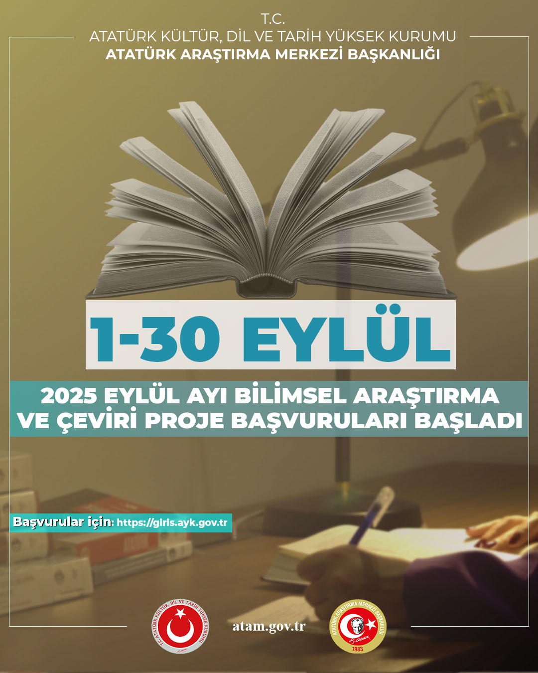 2025 Eylül Ayı Bilimsel Araştırma ve Çeviri Proje Başvuruları Başladı!