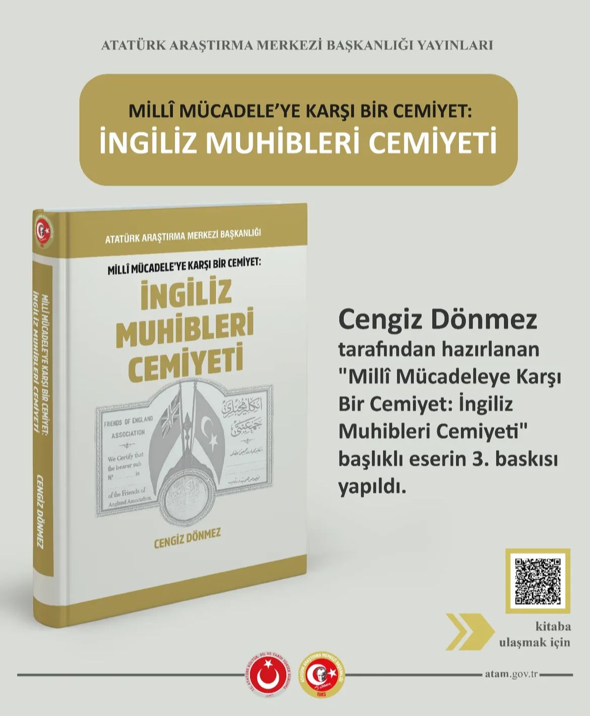 Cengiz Dönmez Tarafından Hazırlanan “Millî Mücadele’ye Karşı Bir Cemiyet: İngiliz Muhibleri Cemiyeti” Başlıklı Eserin 3. Baskısı Yapıldı