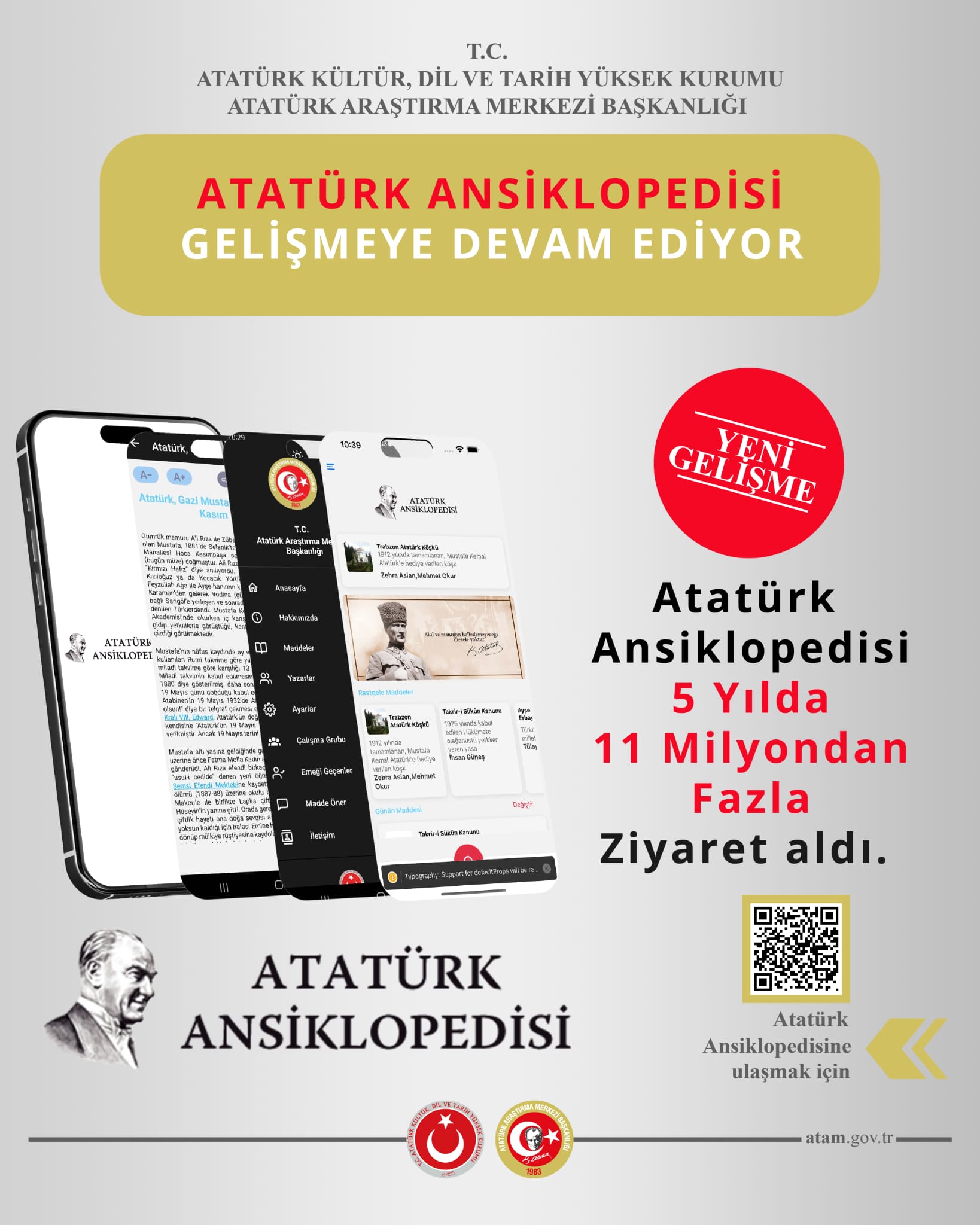 Atatürk Ansiklopedisi, 5 Yılda 11 Milyondan Fazla Kez Ziyaret Edildi!