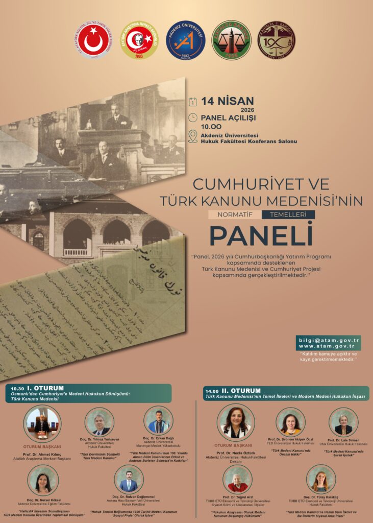 Antalya’da “Cumhuriyet ve Türk Kanunu Medenisi’nin Normatif Temelleri Paneli” Düzenlenecektir