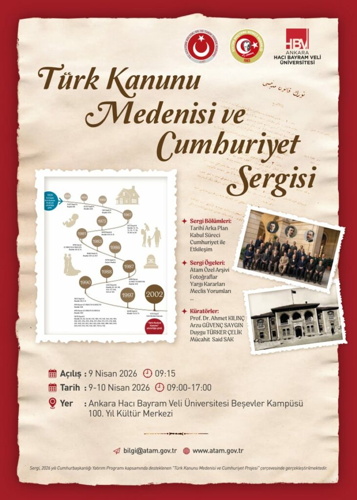 “Türk Kanunu Medenisi ve Cumhuriyet” Sergisi Ankara Hacı Bayram Veli Üniversitesi’nde Sergilenecek