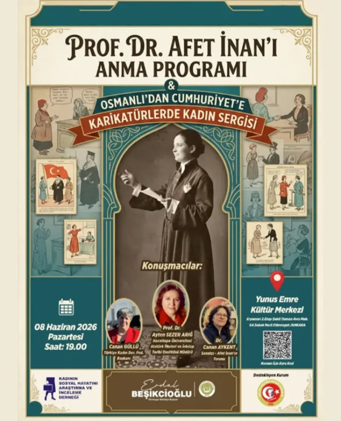 “Prof. Dr. Afet İnan’ı Anma Programı” ile “Osmanlı’dan Cumhuriyet’e Karikatürlerde Kadın” Sergisi Bugün Düzenlenecek