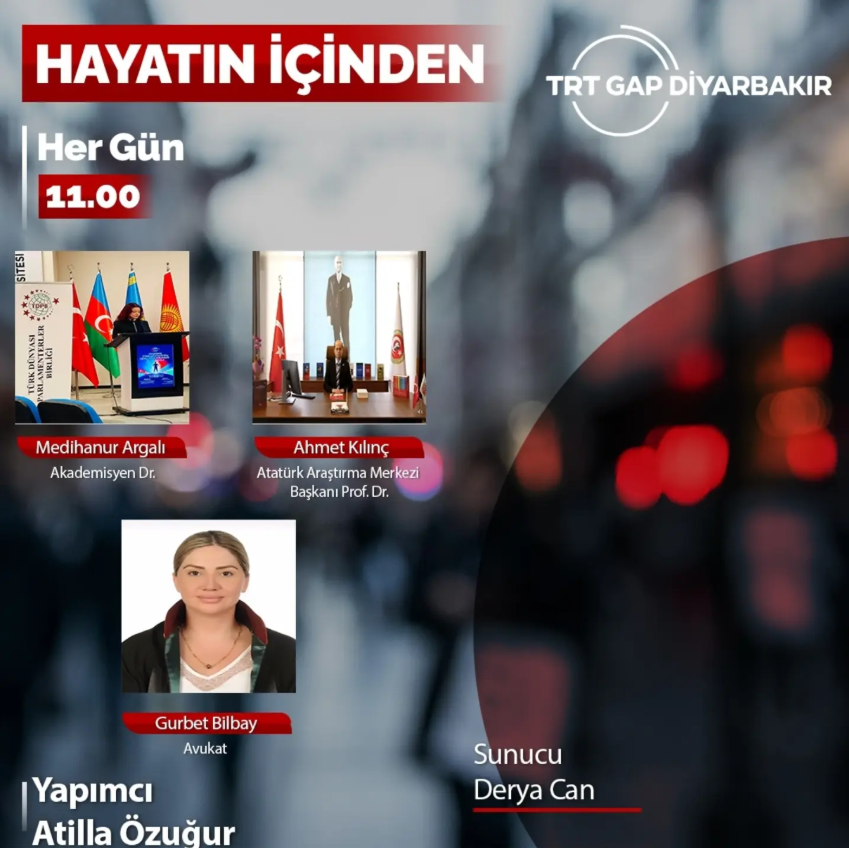 ATAM Başkanı Prof. Dr. Ahmet Kılınç, TRT GAP Diyarbakır Radyosu’nda “Hayatın İçinden” Programına Konuk Oluyor